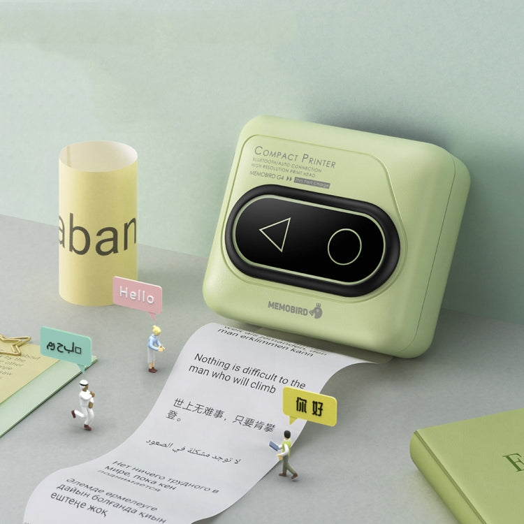 Memobird G4 Handheld Home Student Search Question Graffiti Notes Portable Bluetooth Thermal Printer(Avocado Green)