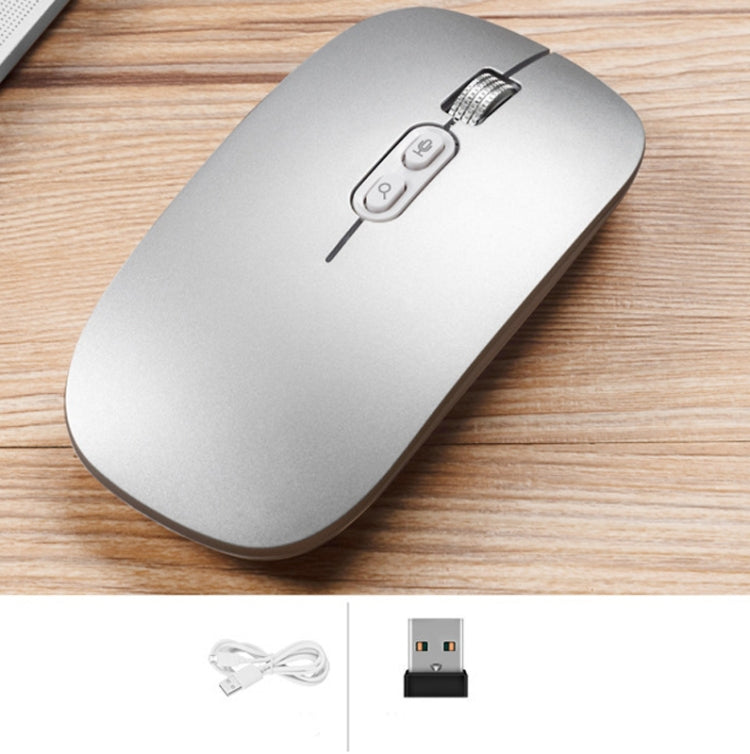 M103 1600DPI 5 Keys 2.4G Wireless Mouse Charging Ai Intelligent Voice Office Mouse, Support 28 Languages(Silver)