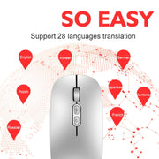 M103 1600DPI 5 Keys 2.4G Wireless Mouse Charging Ai Intelligent Voice Office Mouse, Support 28 Languages(Black)
