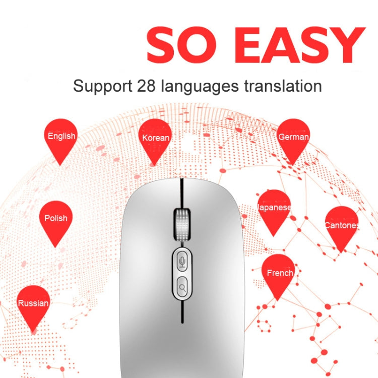 M103 1600DPI 5 Keys 2.4G Wireless Mouse Charging Ai Intelligent Voice Office Mouse, Support 28 Languages(Black)