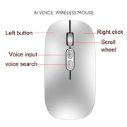 M103 1600DPI 5 Keys 2.4G Wireless Mouse Charging Ai Intelligent Voice Office Mouse, Support 28 Languages(Black)