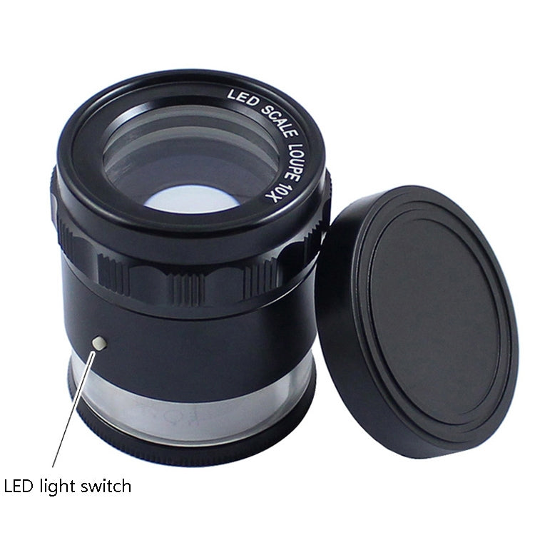 8 LED Lights 3 Groups Of Optical Glass HD With Scale 10 Times Magnifying Glass, Specification: Complex Scale Board