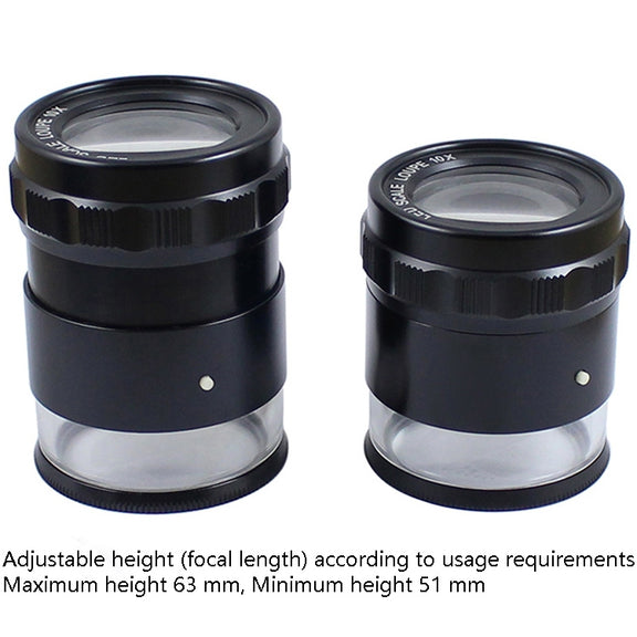 8 LED Lights 3 Groups Of Optical Glass HD With Scale 10 Times Magnifying Glass, Specification: Complex Scale Board