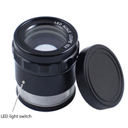 8 LED Lights 3 Groups Of Optical Glass HD With Scale 10 Times Magnifying Glass, Specification: Cross Scale Board