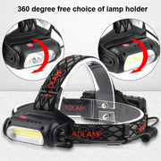 TG-TD113 T6+COB Head-Mounted USB Charging Rotating Multi-Function Headlight White Red And Green Three Light Sources Headlight (With Charging Set)