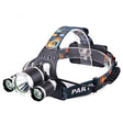 Strong Light Long-Range Rechargeable Three-Head Lamp Outdoor Fishing Lamp Led Head-Mounted Flashlight (3T6 2 Batteries) - Headlamp by PMC Jewellery | Online Shopping South Africa | PMC Jewellery | Buy Now Pay Later Mobicred