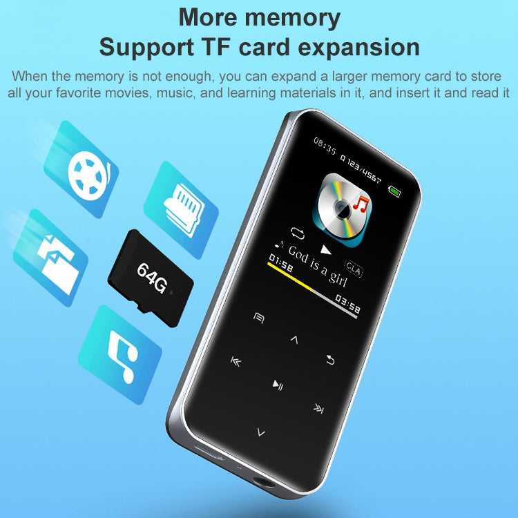 M22 Portable Bluetooth Touch Screen MP3 Player Recorder E-Book, Memory Capacity: 16GB(Black)