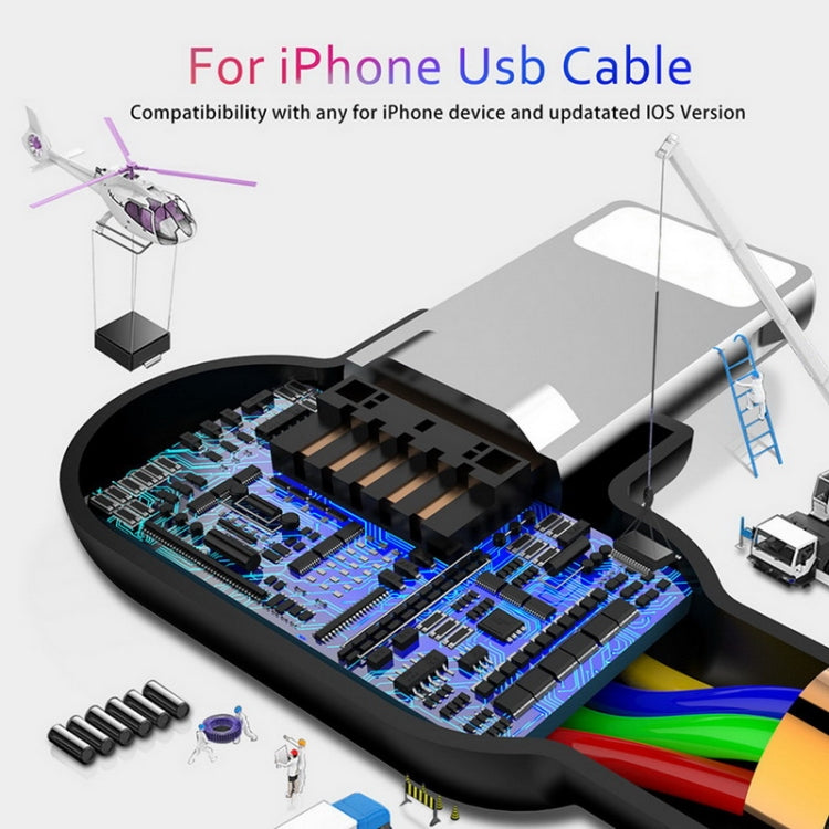 MCDODO 2A USB to 8 Pin Fast Charging Data Cable, Length:1.2m(Black)