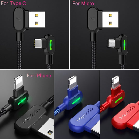 MCDODO 2A USB to 8 Pin Fast Charging Data Cable, Length:0.5m(Black)