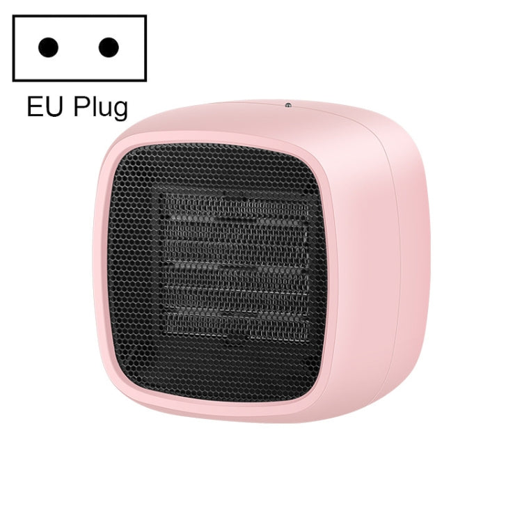 Home Desktop Mini Portable PTC Dumping Power-off Heater, Specification:EU Plug(Pink)