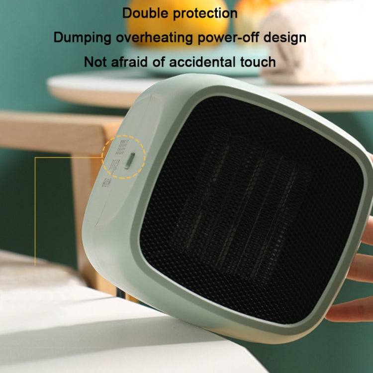 Home Desktop Mini Portable PTC Dumping Power-off Heater, Specification:EU Plug(White)