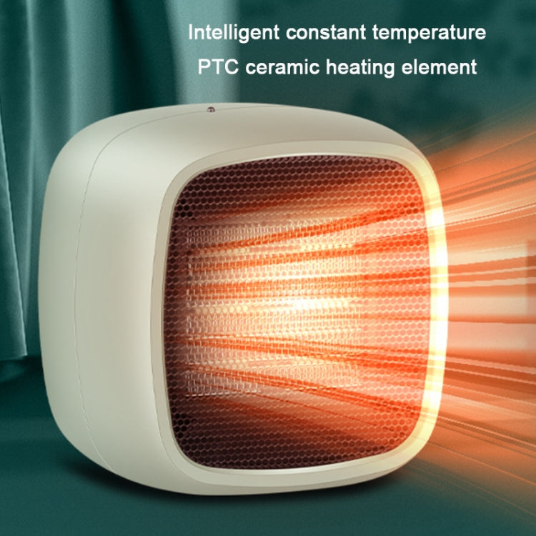 Home Desktop Mini Portable PTC Dumping Power-off Heater, Specification:EU Plug(White)