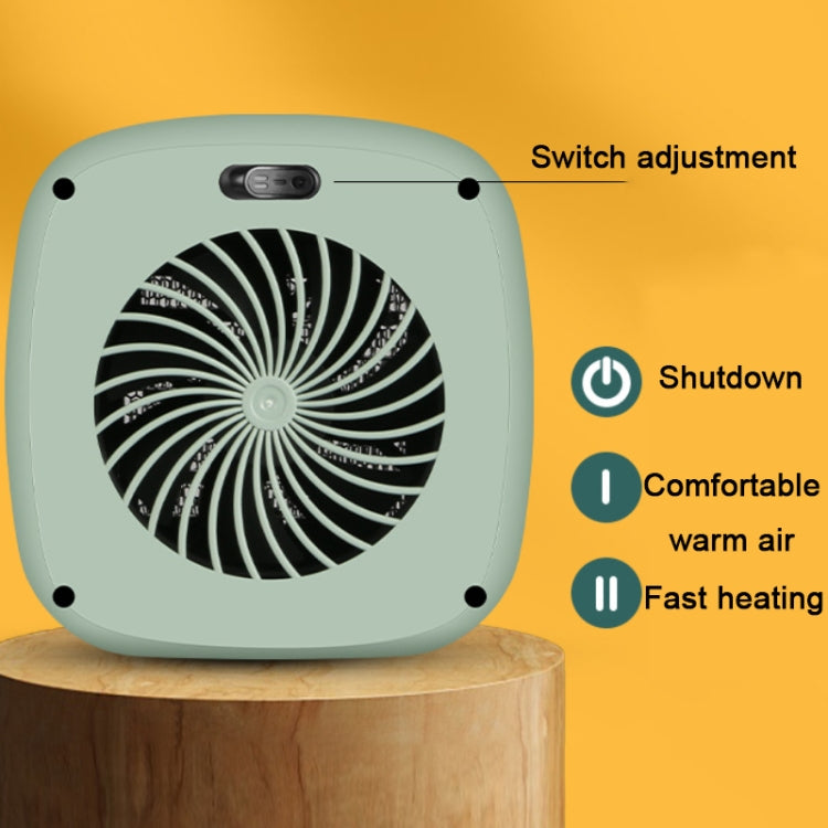 Home Desktop Mini Portable PTC Dumping Power-off Heater, Specification:US Plug(Green)