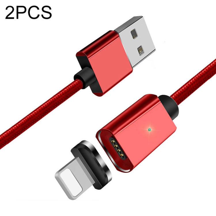 2 PCS ESSAGER Smartphone Fast Charging and Data Transmission Magnetic Cable with 8 Pin Magnetic Head, Cable Length: 2m(Red)