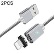 2 PCS ESSAGER Smartphone Fast Charging and Data Transmission Magnetic Cable with 8 Pin Magnetic Head, Cable Length: 2m(Silver) - Charging Cable & Head by PMC TechLife | Online Shopping South Africa | PMC TechLife | Buy Now Pay Later Mobicred