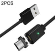 2 PCS ESSAGER Smartphone Fast Charging and Data Transmission Magnetic Cable with USB-C / Type-C Magnetic Head, Cable Length: 2m(Black) - Charging Cable & Head by PMC TechLife | Online Shopping South Africa | PMC TechLife