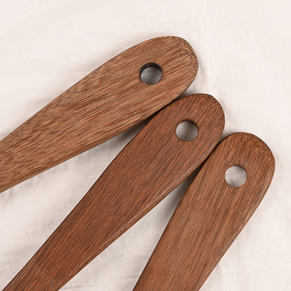Long Handle Unpainted Chicken Wings Wooden Spatula Kitchen Utensils, Style:Large Spatula