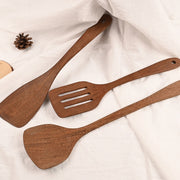 Long Handle Unpainted Chicken Wings Wooden Spatula Kitchen Utensils, Style:Large Spatula