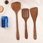 Long Handle Unpainted Chicken Wings Wooden Spatula Kitchen Utensils, Style:Large Spatula