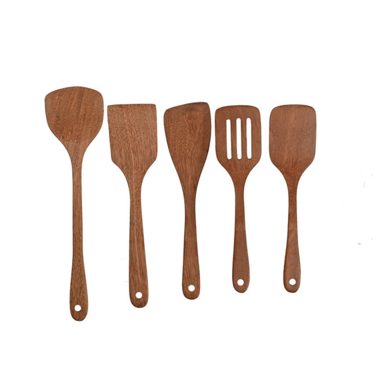 Long Handle Unpainted Chicken Wings Wooden Spatula Kitchen Utensils, Style:Large Spatula