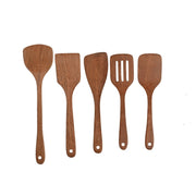 Long Handle Unpainted Chicken Wings Wooden Spatula Kitchen Utensils, Style:Large Spatula