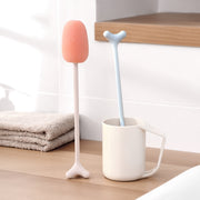 Long Handle Vertical Cup Brush Baby Bottle Sponge Cleaning Brush, Length: 29cm(Pink)