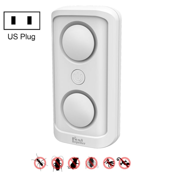 BG302 Dual-Speaker Intelligent Frequency Conversion Mosquito Repellent Ultrasonic Insect Repellent, Product specifications: US Plug 110V(White)