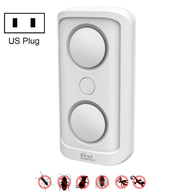 BG302 Dual-Speaker Intelligent Frequency Conversion Mosquito Repellent Ultrasonic Insect Repellent, Product specifications: US Plug 110V(White)