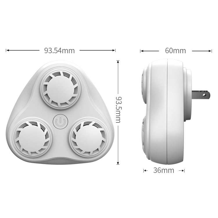 BG310 3-Horn Ultrasonic Automatic Frequency Conversion Mouse Repeller/Insect Repellent/Mosquito Repellent, Product specifications: UK Plug 220V(White)