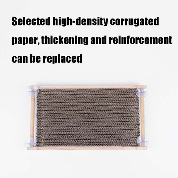 Solid Wood Vertical Cat Claw Board Corrugated Sofa Anti-Scratch Cat Toy(Primary Color)
