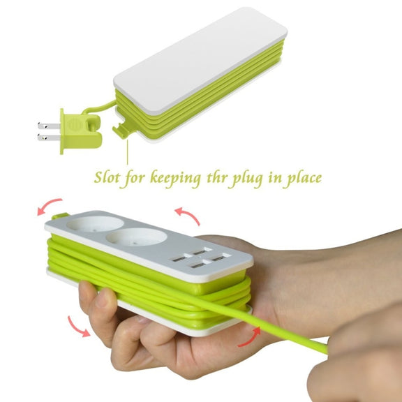 Power Strip 1/2 EU Plug 4 USB Port 1200W 250V 1.5m Cable Wall Portable Multiple Socket EU Plug Outlets(2 OUTLET 4USB)