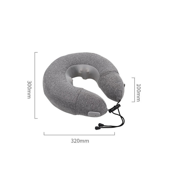 PL60 Neck Massager Cervical Spine Massage Pillow Household Inflatable U-Shaped Neck Pillow(Gray)