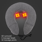 PL60 Neck Massager Cervical Spine Massage Pillow Household Inflatable U-Shaped Neck Pillow(Gray)
