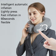PL60 Neck Massager Cervical Spine Massage Pillow Household Inflatable U-Shaped Neck Pillow(Gray)