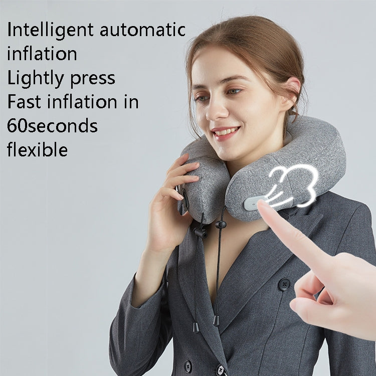 PL60 Neck Massager Cervical Spine Massage Pillow Household Inflatable U-Shaped Neck Pillow(Gray)
