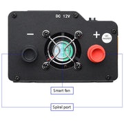XUYUAN 4000W Car Inverter LED Colorful Atmosphere Light 4 USB Charging Converter, Specification: 24V-220V