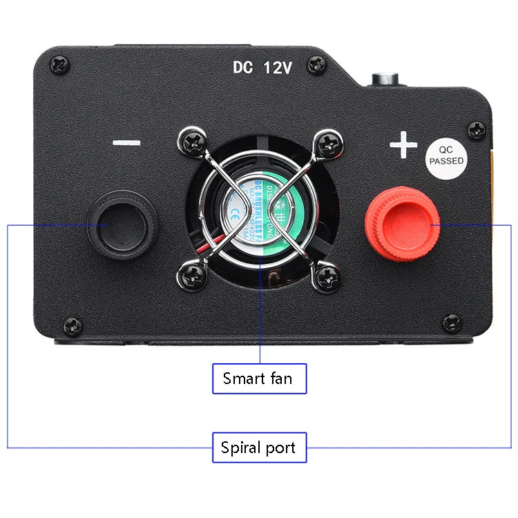 XUYUAN 4000W Car Inverter LED Colorful Atmosphere Light 4 USB Charging Converter, Specification: 24V-220V