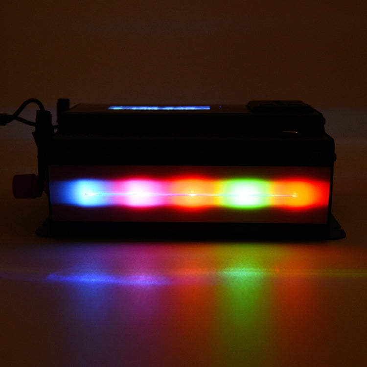 XUYUAN 4000W Car Inverter LED Colorful Atmosphere Light 4 USB Charging Converter, Specification: 24V-220V