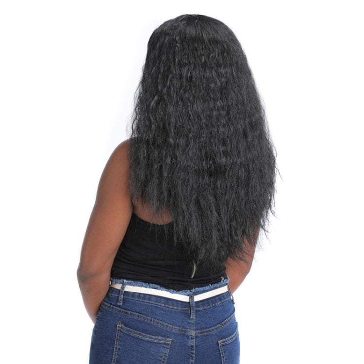 Matte Realistic Corn Perm Long Curly Hair Woolen Volume Wig Headgear(Malachite Green Gradient)