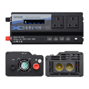 XUYUAN 6000W Car Inverter LED Colorful Atmosphere Light 4 USB Charging Converter, UK Plug, Specification: 24V-220V