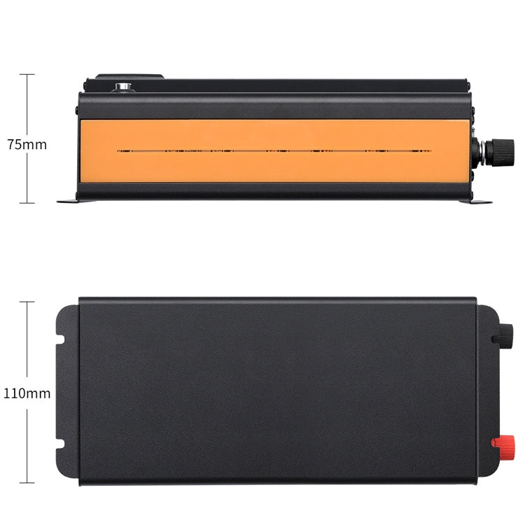 XUYUAN 6000W Car Inverter LED Colorful Atmosphere Light 4 USB Charging Converter, UK Plug, Specification: 24V-220V