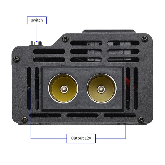 XUYUAN 6000W Car Inverter LED Colorful Atmosphere Light 4 USB Charging Converter, UK Plug, Specification: 24V-220V