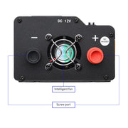 XUYUAN 6000W Car Inverter LED Colorful Atmosphere Light 4 USB Charging Converter, UK Plug, Specification: 24V-220V