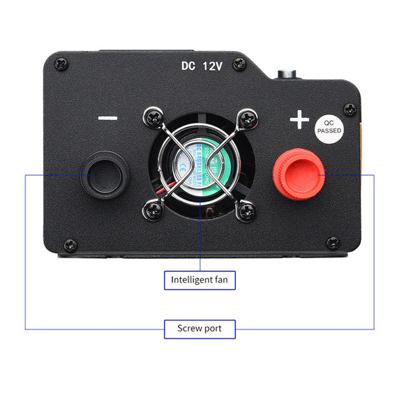 XUYUAN 6000W Car Inverter LED Colorful Atmosphere Light 4 USB Charging Converter, UK Plug, Specification: 24V-220V
