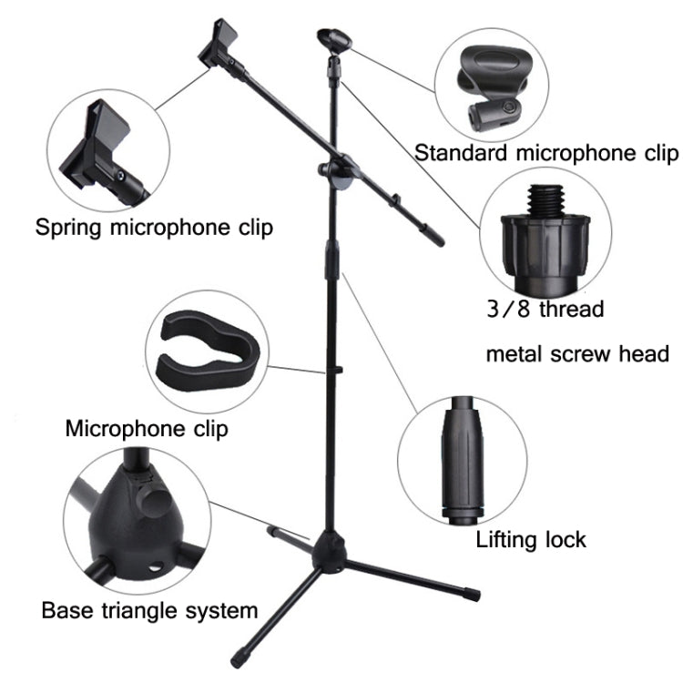 ML02  Live Microphone Lift Stand Floor Microphone Stand Stage Performance Vertical Tripod