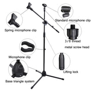 ML02  Live Microphone Lift Stand Floor Microphone Stand Stage Performance Vertical Tripod