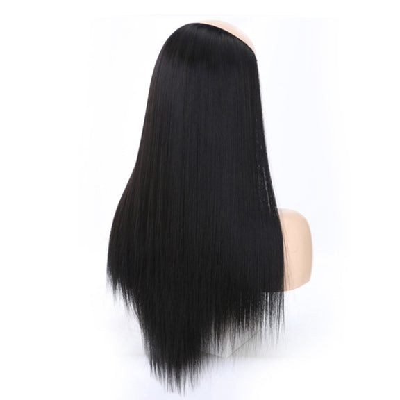 Wig Half Headgear Long Straight Hair U-Shaped Wig Headgear, Colour: 5.US-4# Brown Black
