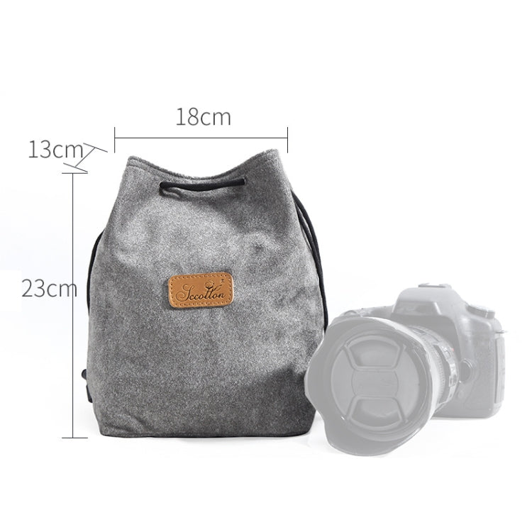 S.C.COTTON Liner Shockproof Digital Protection Portable SLR Lens Bag Micro Single Camera Bag Square Gray L