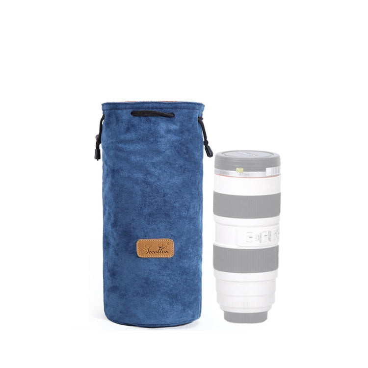 S.C.COTTON Liner Shockproof Digital Protection Portable SLR Lens Bag Micro Single Camera Bag Round Blue L