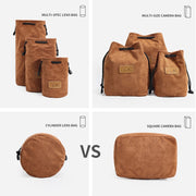 S.C.COTTON Liner Shockproof Digital Protection Portable SLR Lens Bag Micro Single Camera Bag Round Black M